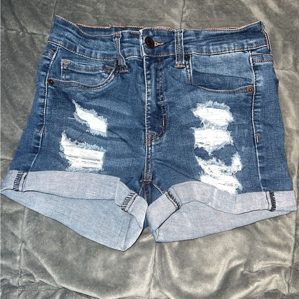 Aeropostale Blue Distressed Jean Shorts